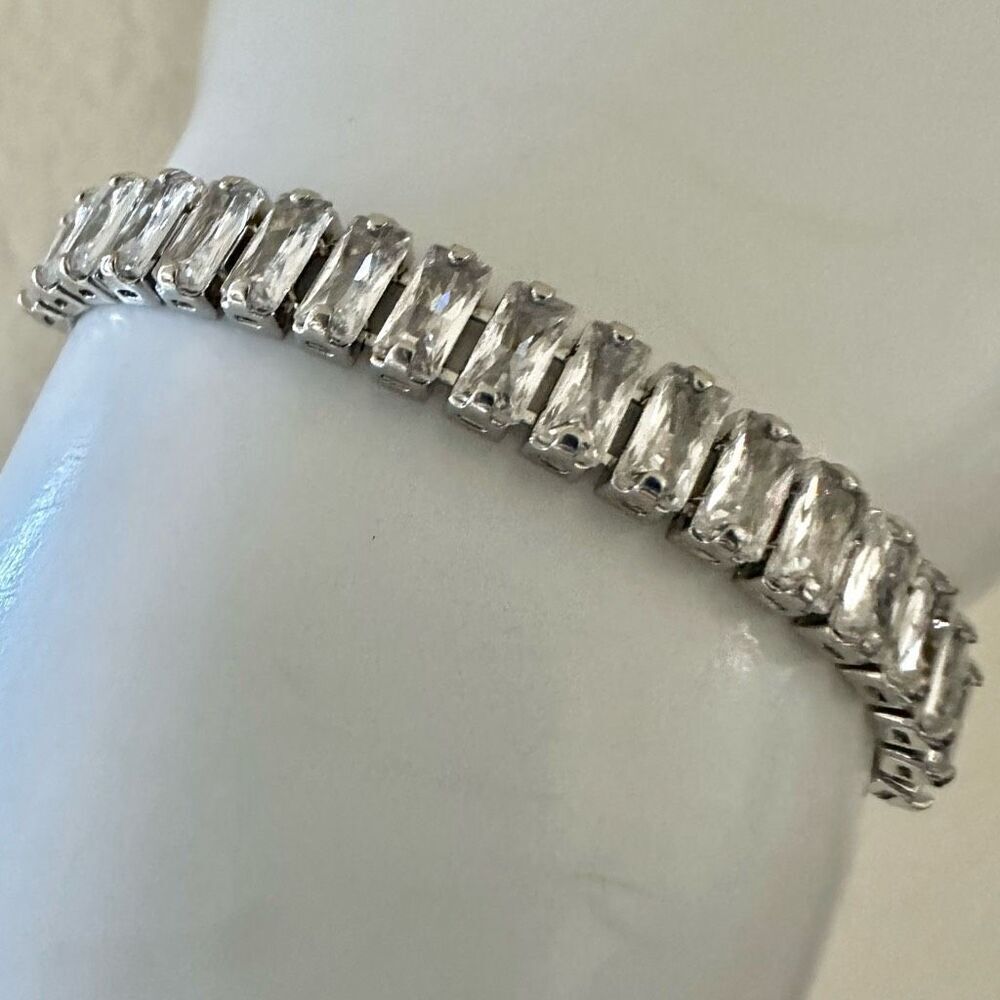 Faux diamond adjustable tennis bracelet